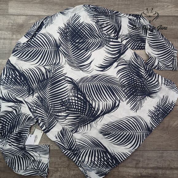 Liz Claiborne Button Front Long Sleeve Linen Top Size M - Picture 5 of 5